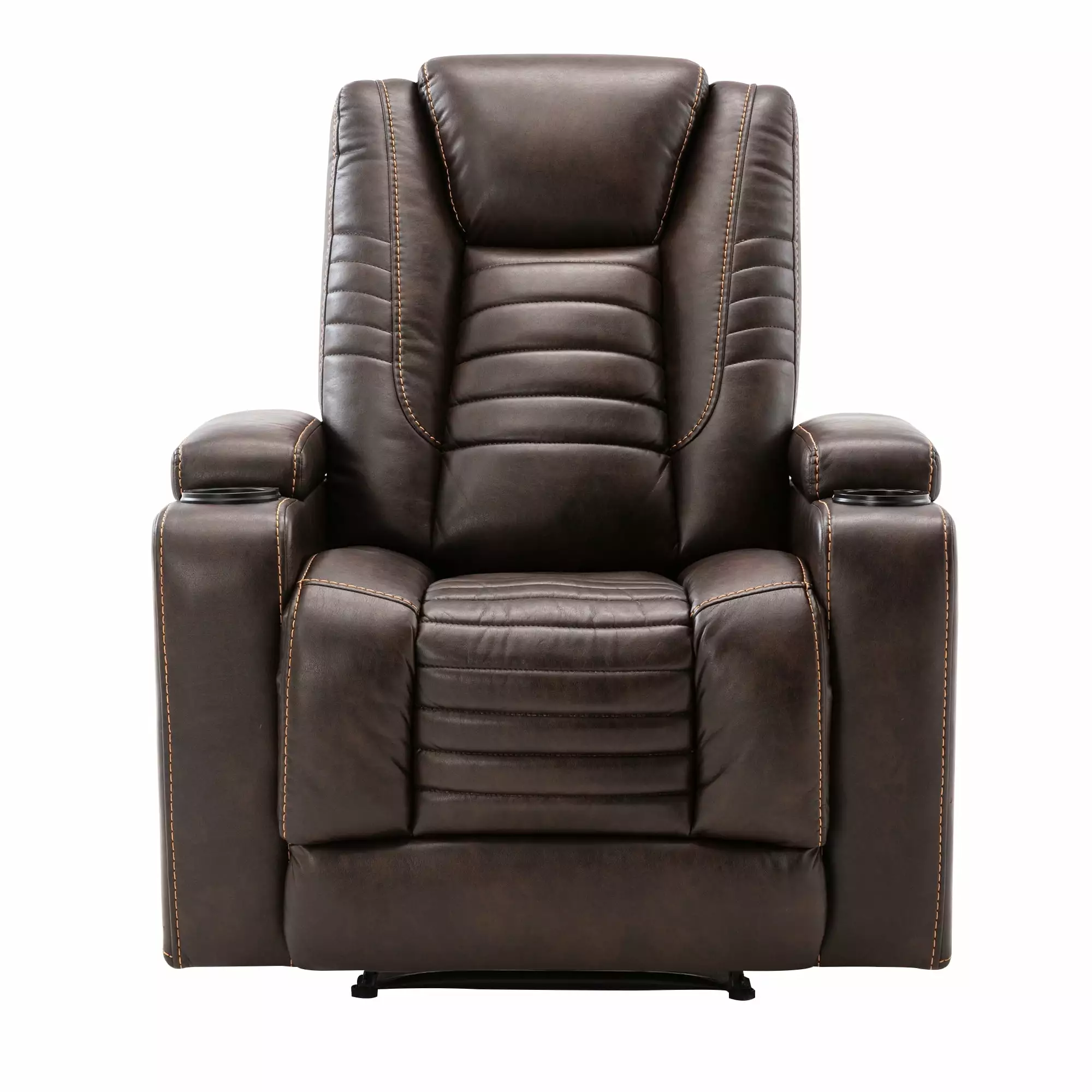 Power Motion Recliner Chair Adjustable Headrest Hidden Arm Storage LED Cup Holders Oris Fur.