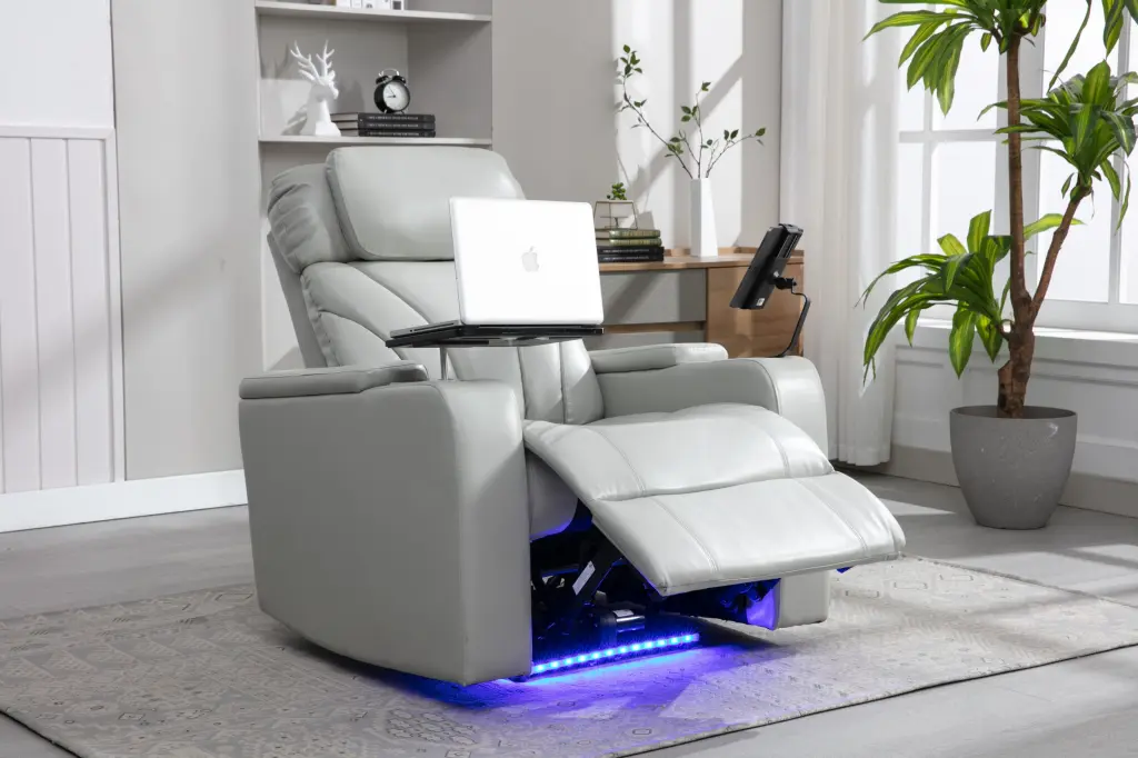 Power Motion Recliner USB Charging Port and Hidden Arm Storage Living Room oris fur.