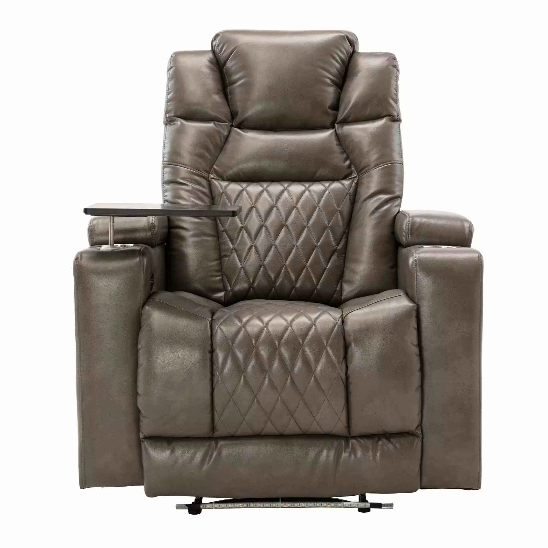Grey Power Motion Recliner USB Hidden Storage Home Theater Seating Ponnky