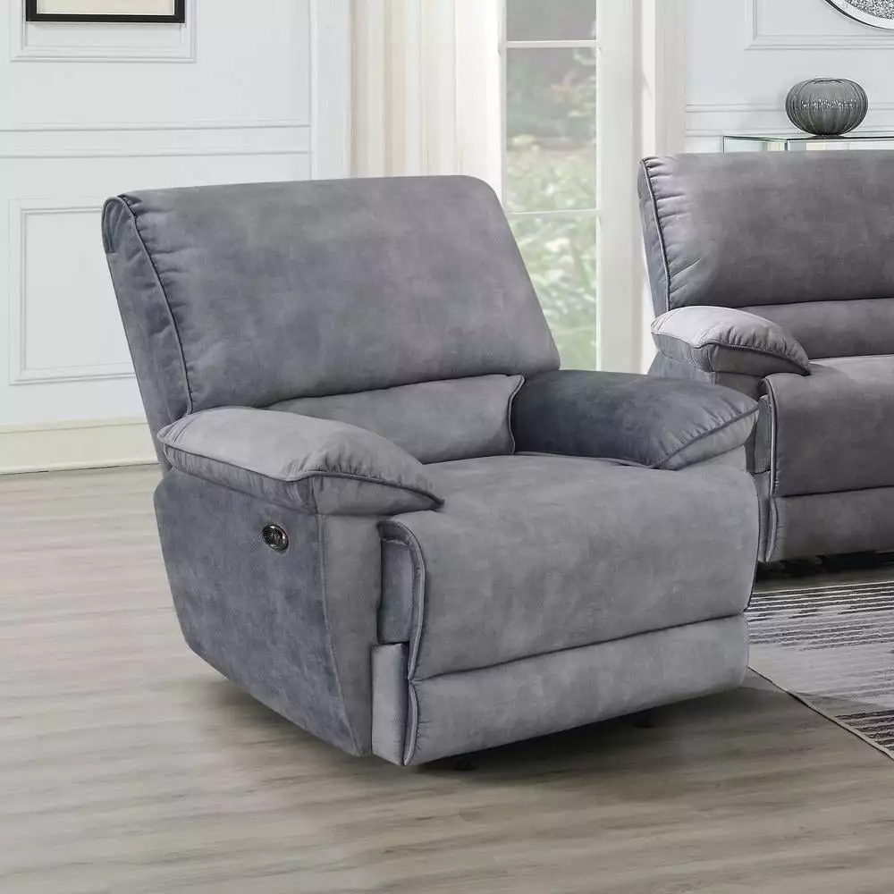 Steve Silver Simone Smoked Gray Polyester Fabric Power Recliner Steve Silver Company