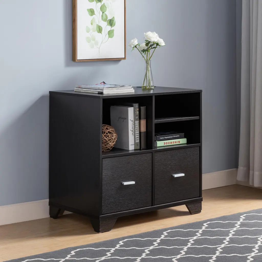 Home Office Printer Stand Two File Drawers and Multi Shelving Storage id international- inc.