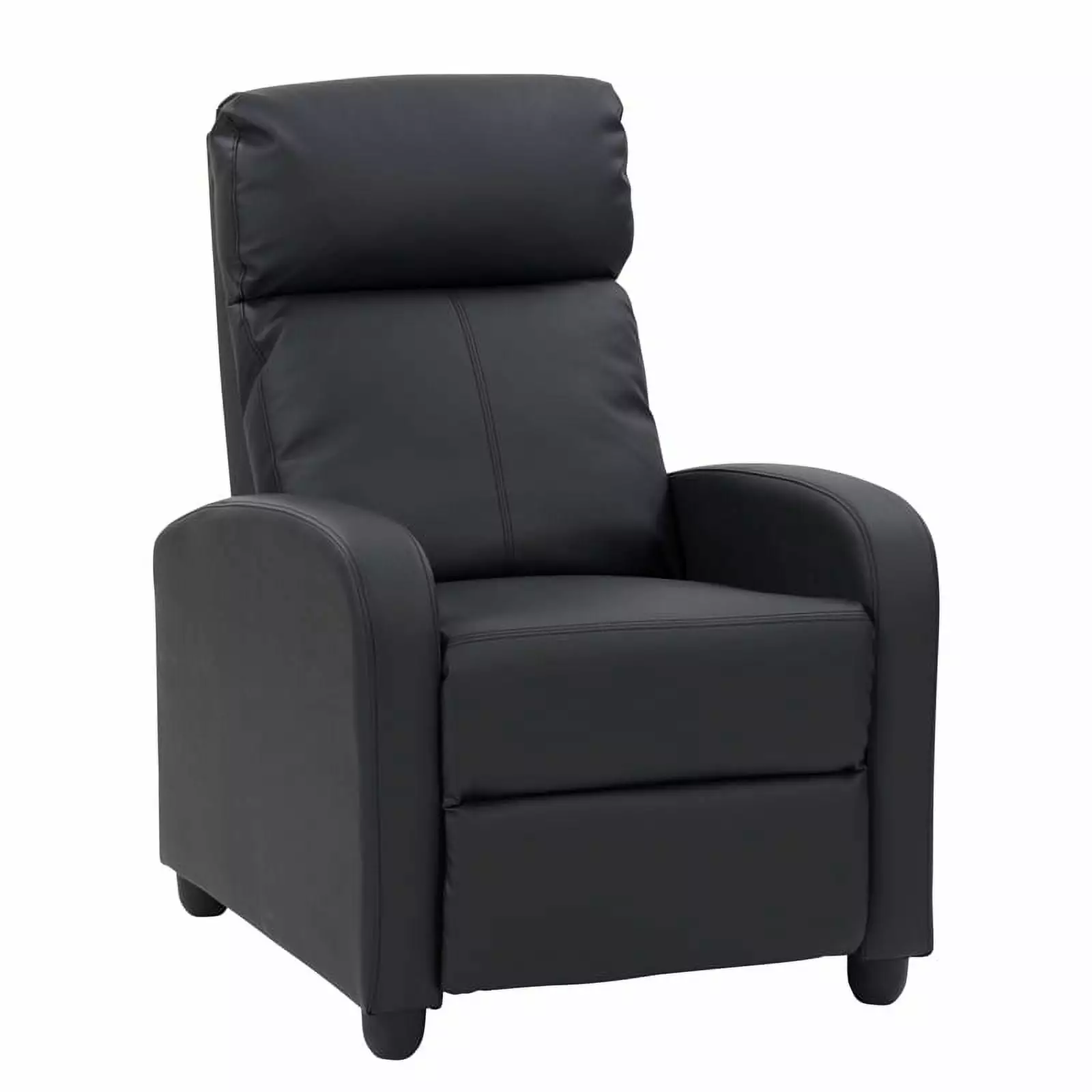 Bowery Hill Soft and Premium PU Fabric Manual Recliner Black