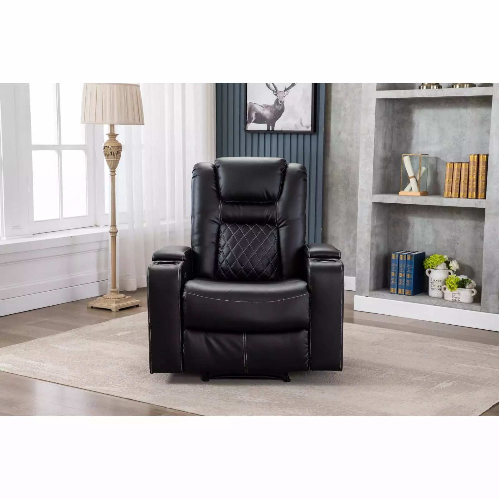 New Design PU Material Recliner Cup Holders and Storage USB Ports - U011 Miekor