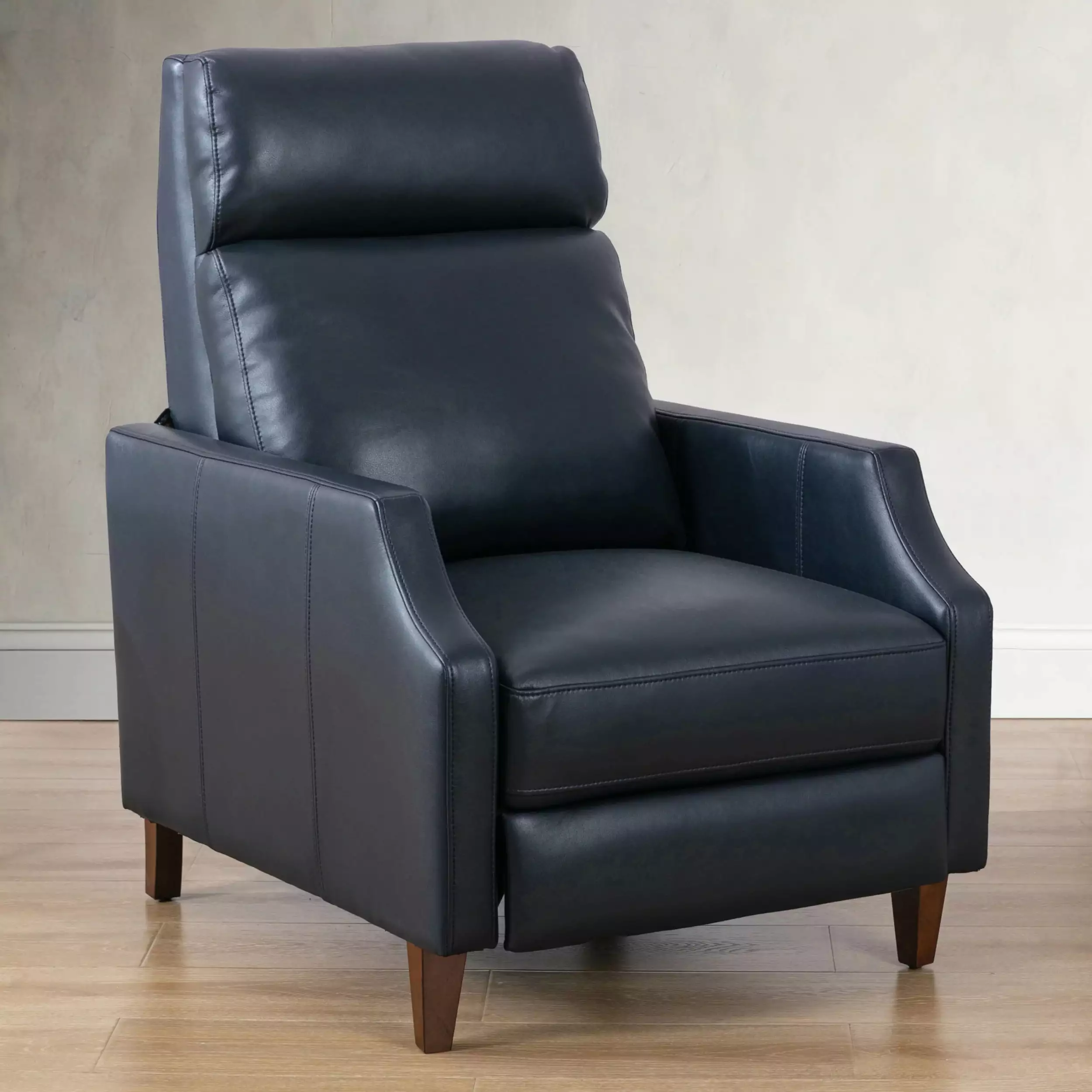 Biscoe Push Back Recliner Midnight Blue Ultimate Comfort