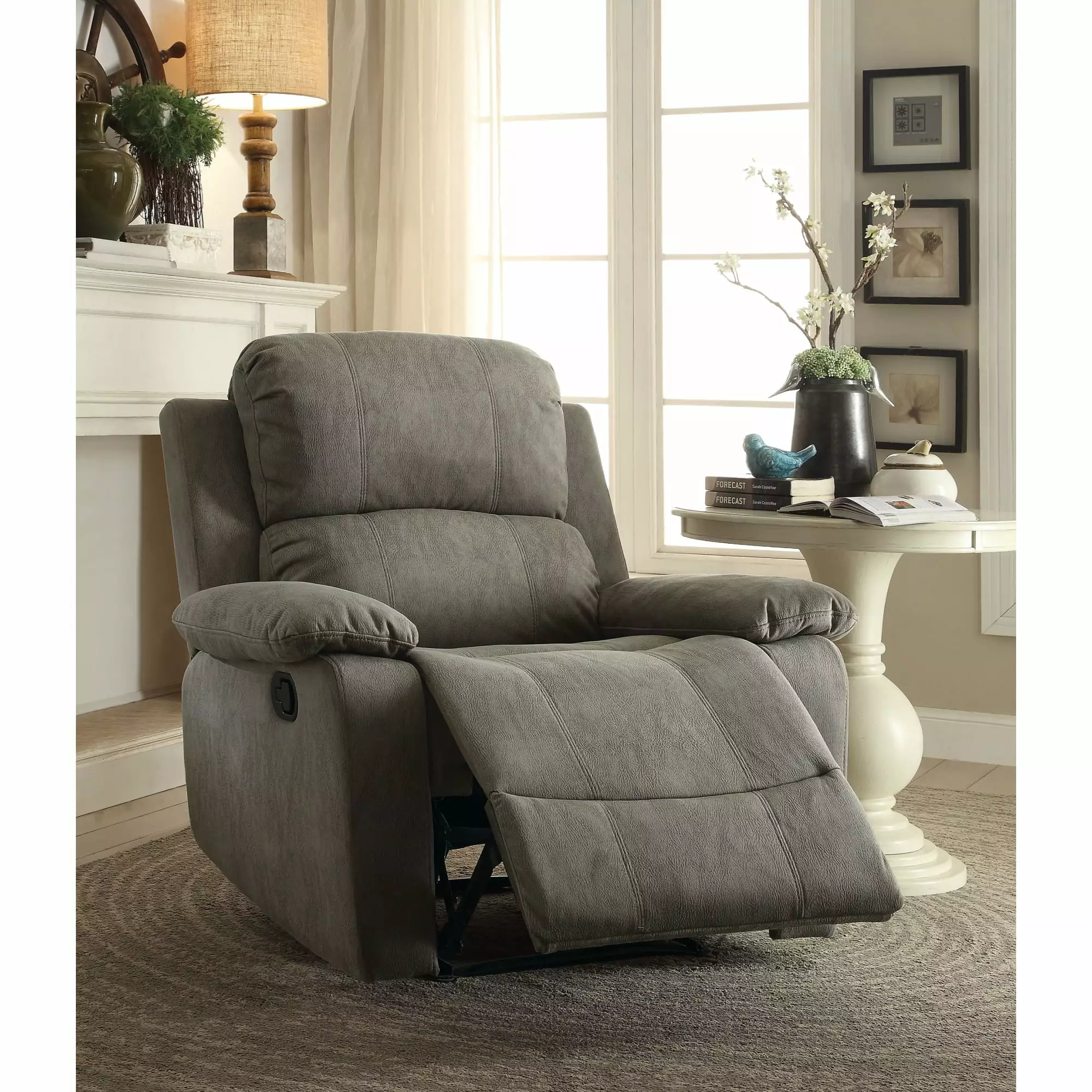 Ergode Recliner Gray Polished Microfiber - Motion Comfort Chair