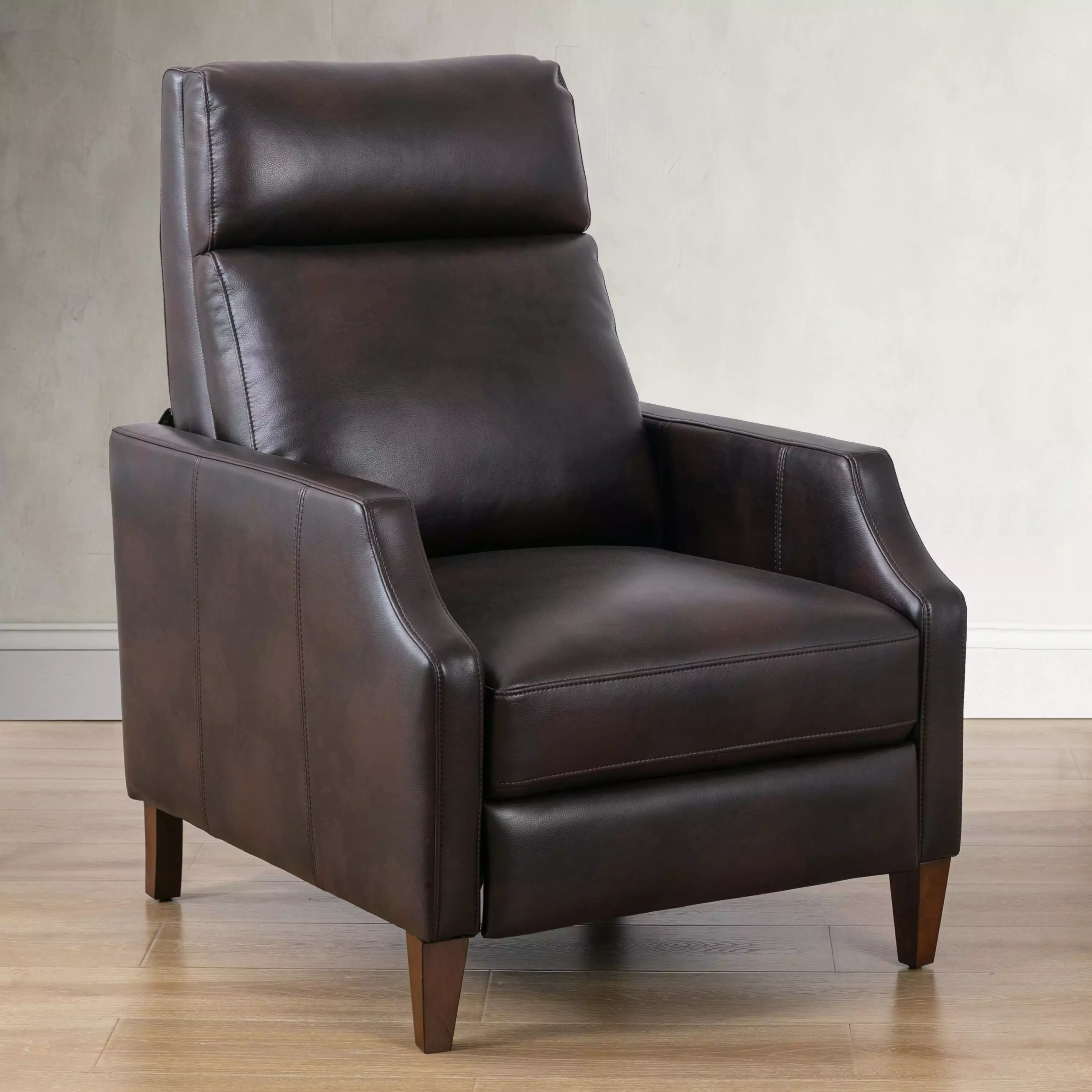 Biscoe Push Back Recliner Brown Comfortable Living Room Seating Go Green Woods