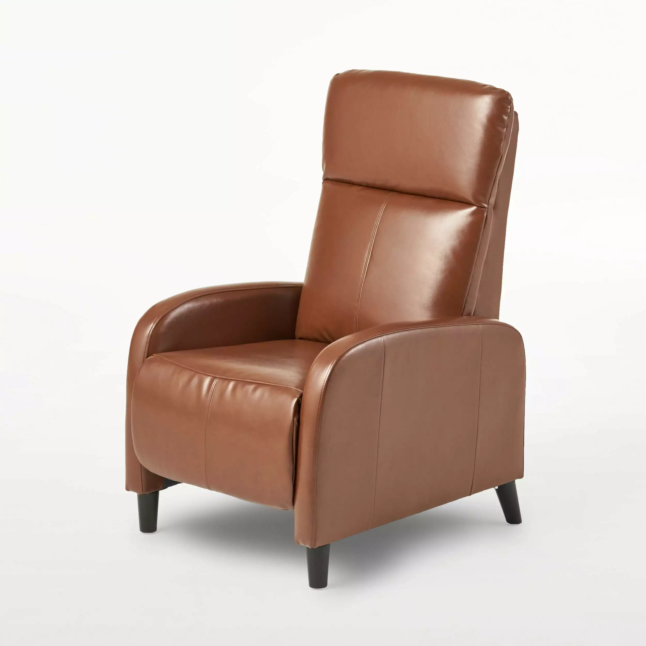 GDF Studio Rhode Contemporary Bonded Leather Pushback Recliner Hazelnut Dark Brown GDFSTUDIO