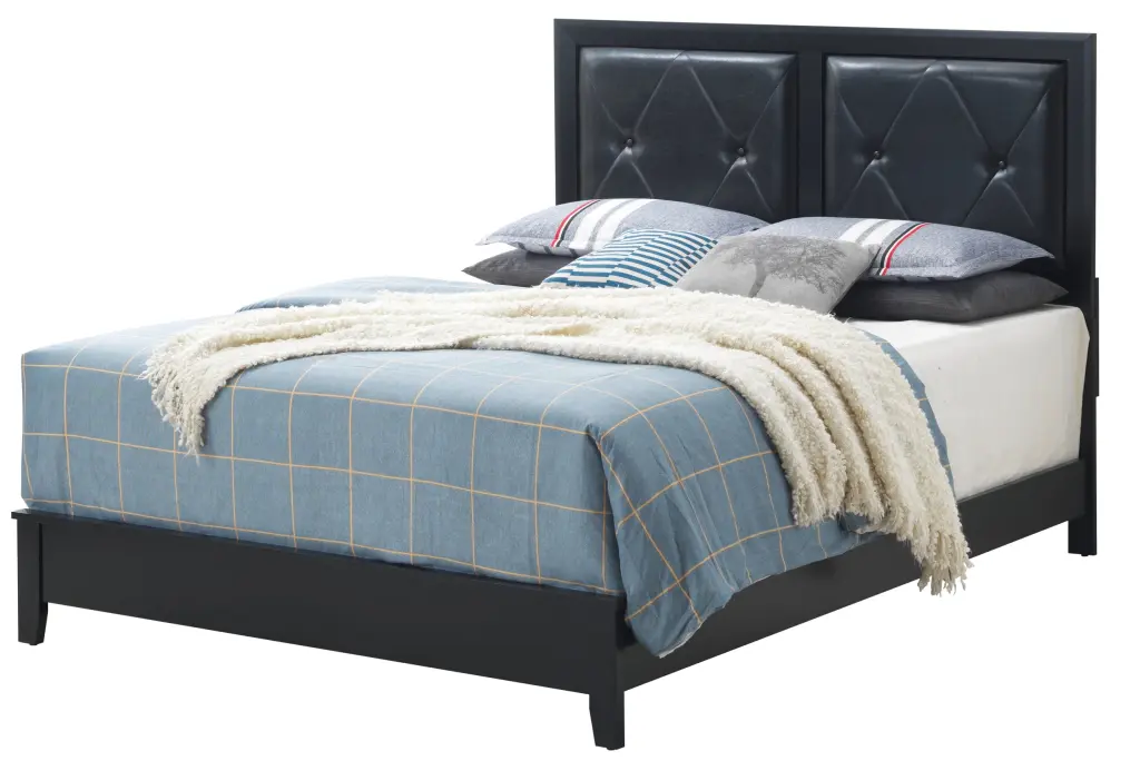 Primo G1336A QB Queen Bed Black MDF glory furniture