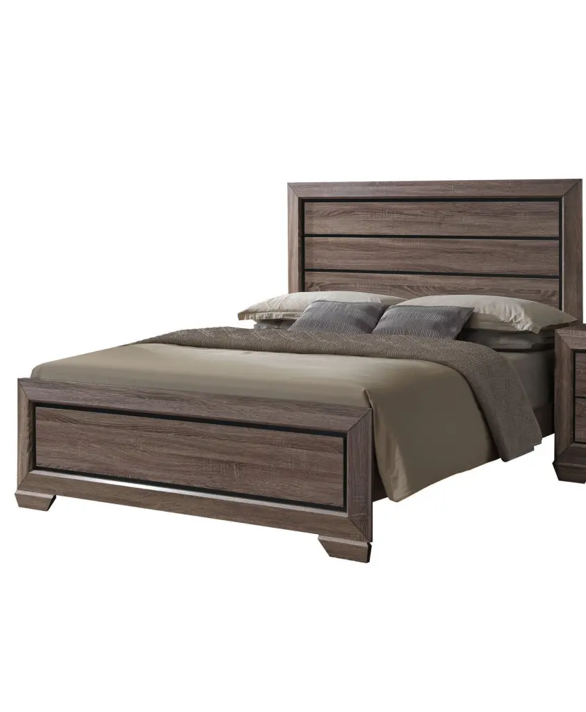Weathered Grey Queen Bed Box Spring Required Gray Wood Bedroom Furniture furniture max