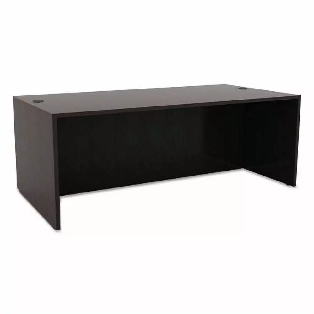 Alera Valencia Series Straight Front Desk Shell 71 x 35.5 x 29.63 Espresso Office Reception Desk