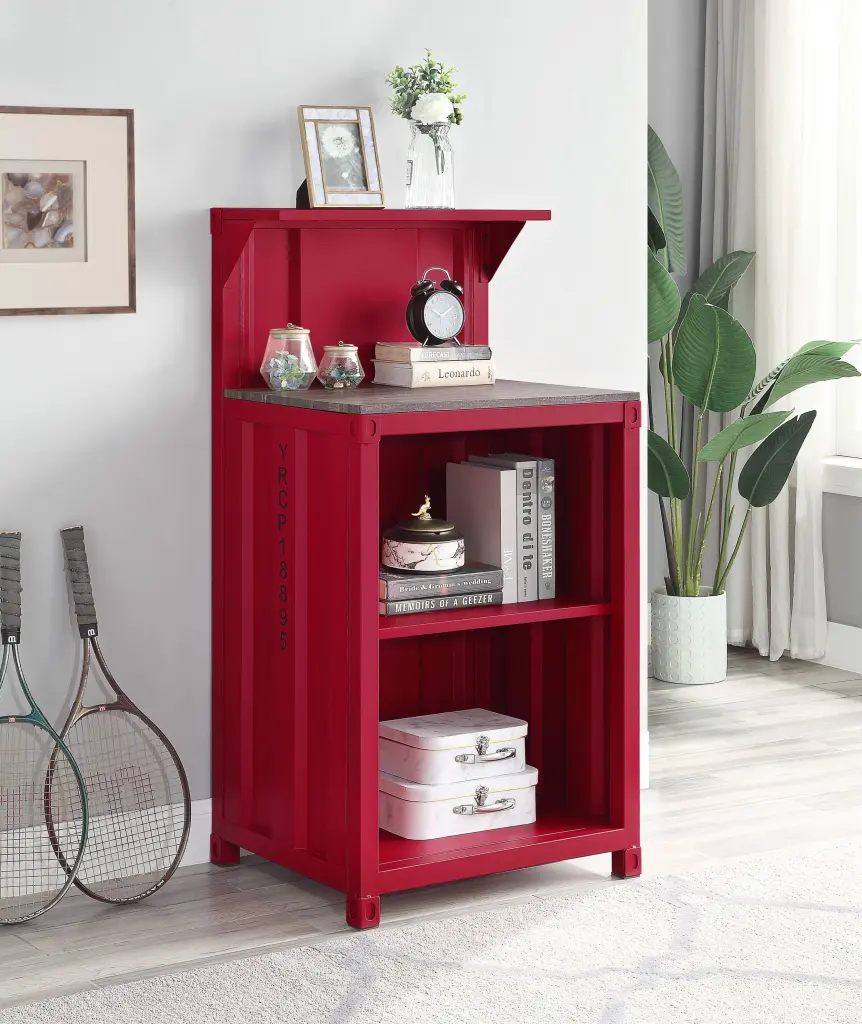 Red 3 Shelf Reception Desk Freestanding Computer Desk Office furniture max