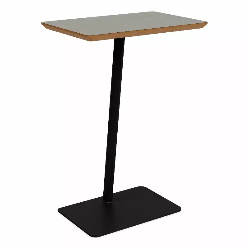 Willow Lounge Black Steel Gray Lobby Reception Waiting Personal Table Lesro