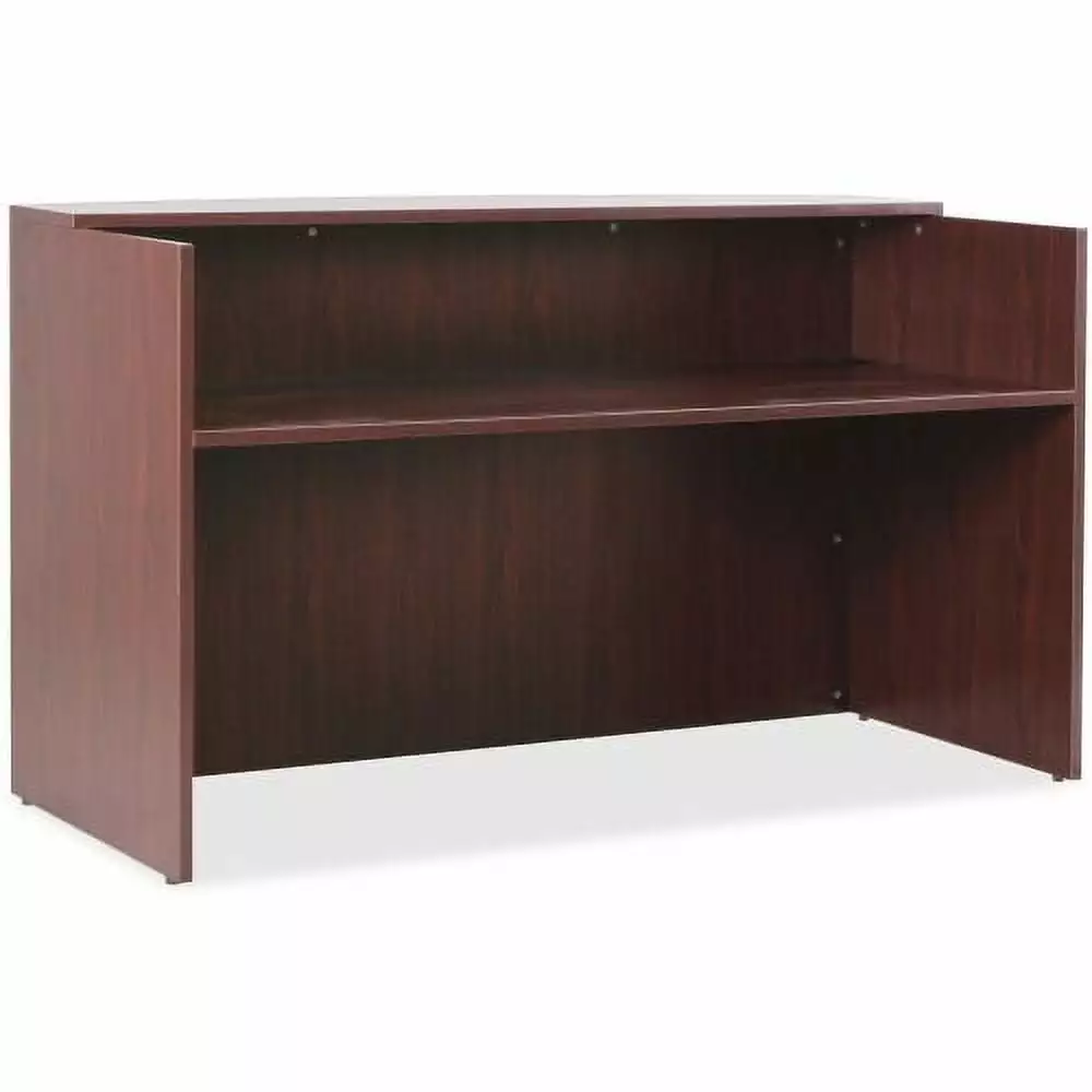 Lorell Essentials Series Mahogany Reception Desk 72 x 36 x 42.5 - Professional Office Furniture