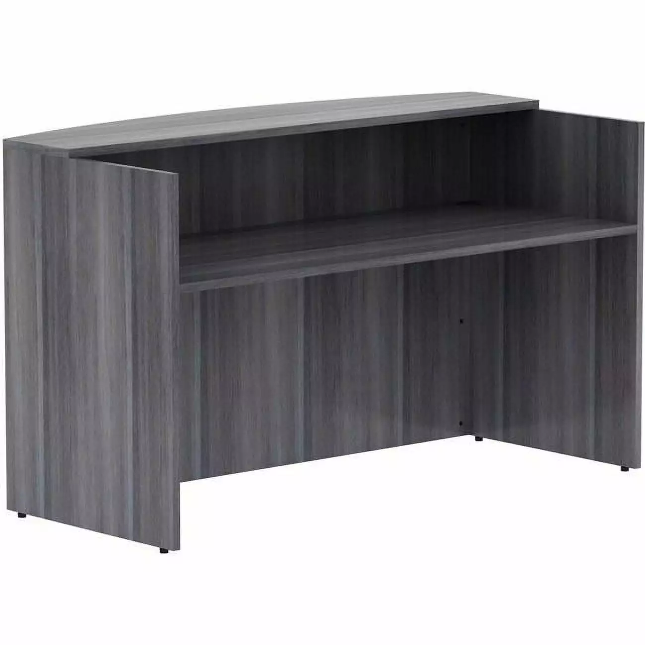Lorell 72 Inch Weathered Charcoal Laminate Reception Desk Office