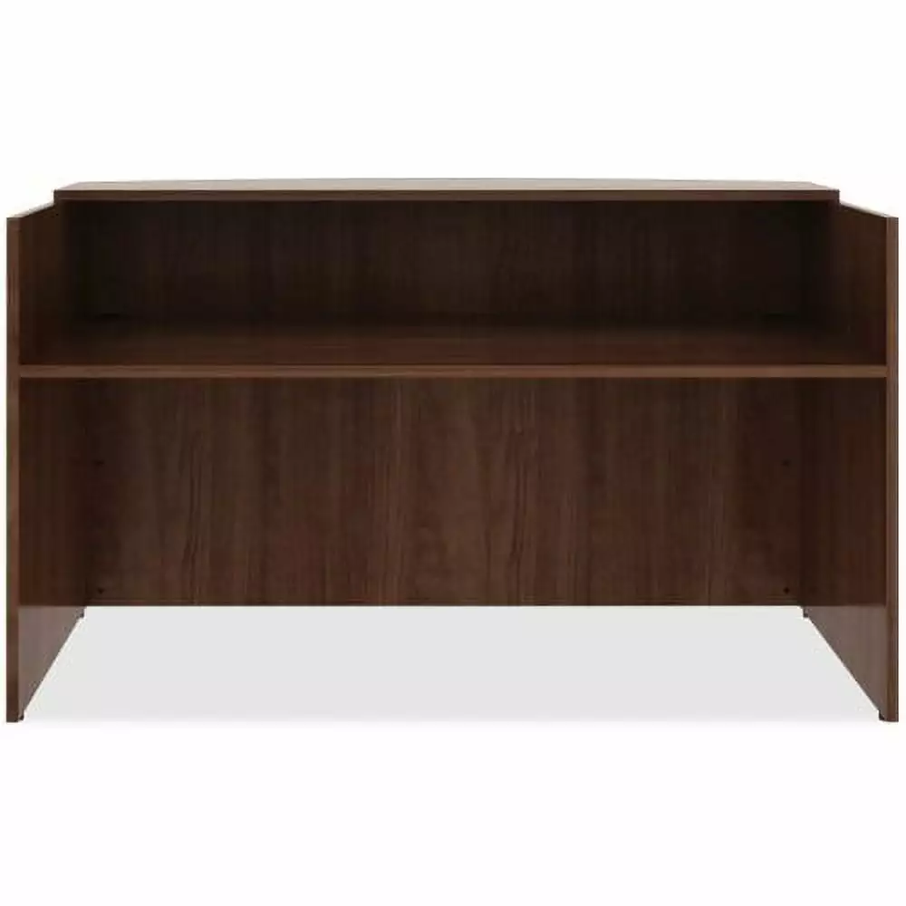 Lorell Walnut Laminate Reception Desk - Rectangle Professional Design