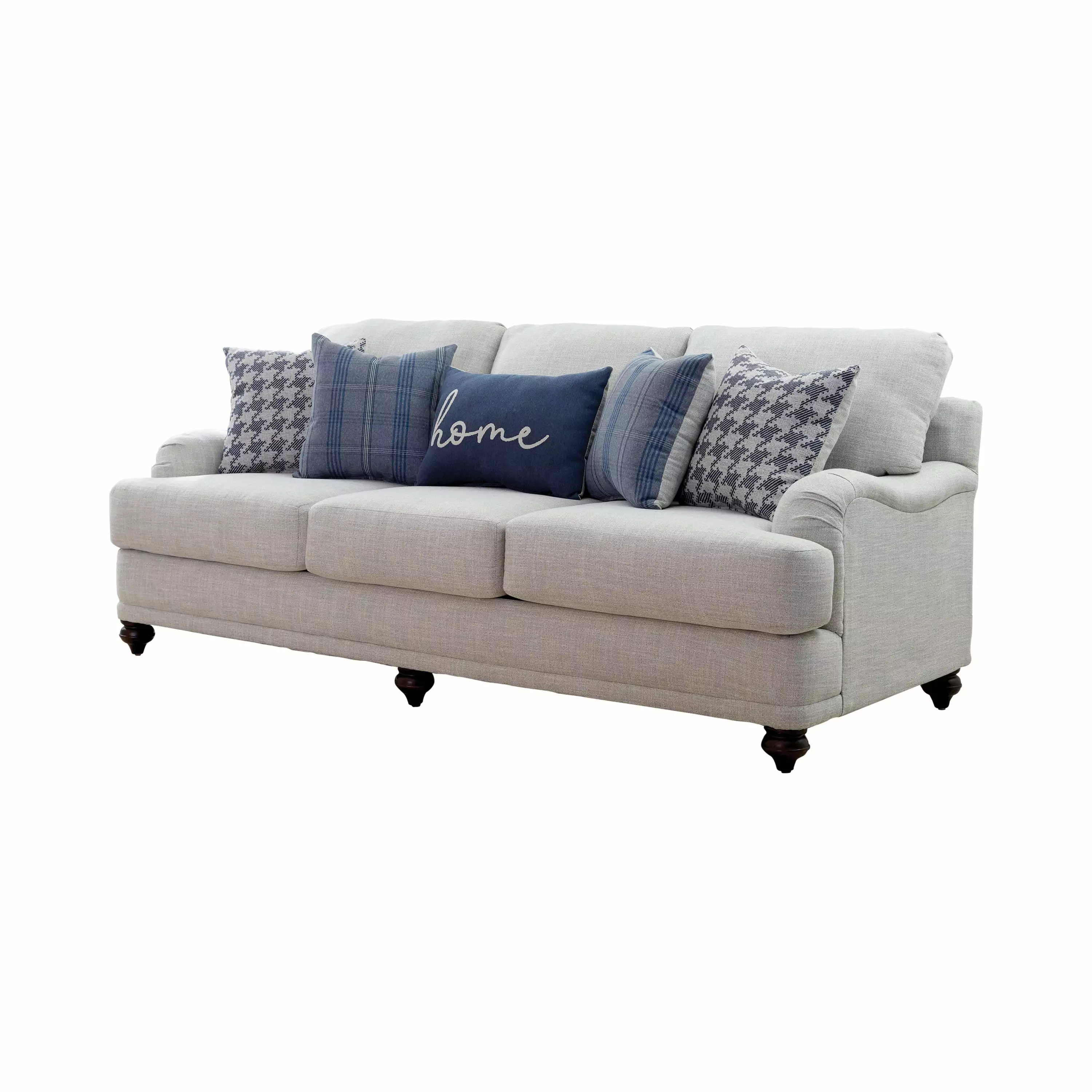 Glenn Recessed Arms Sofa Light Grey Modern Living Room Furniture Coaster Company