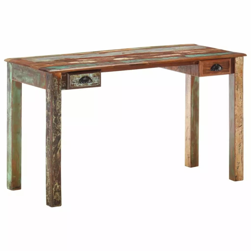 vidaXL Desk 51.2x21.7x29.9 Solid Reclaimed Wood Office Desk Home Office