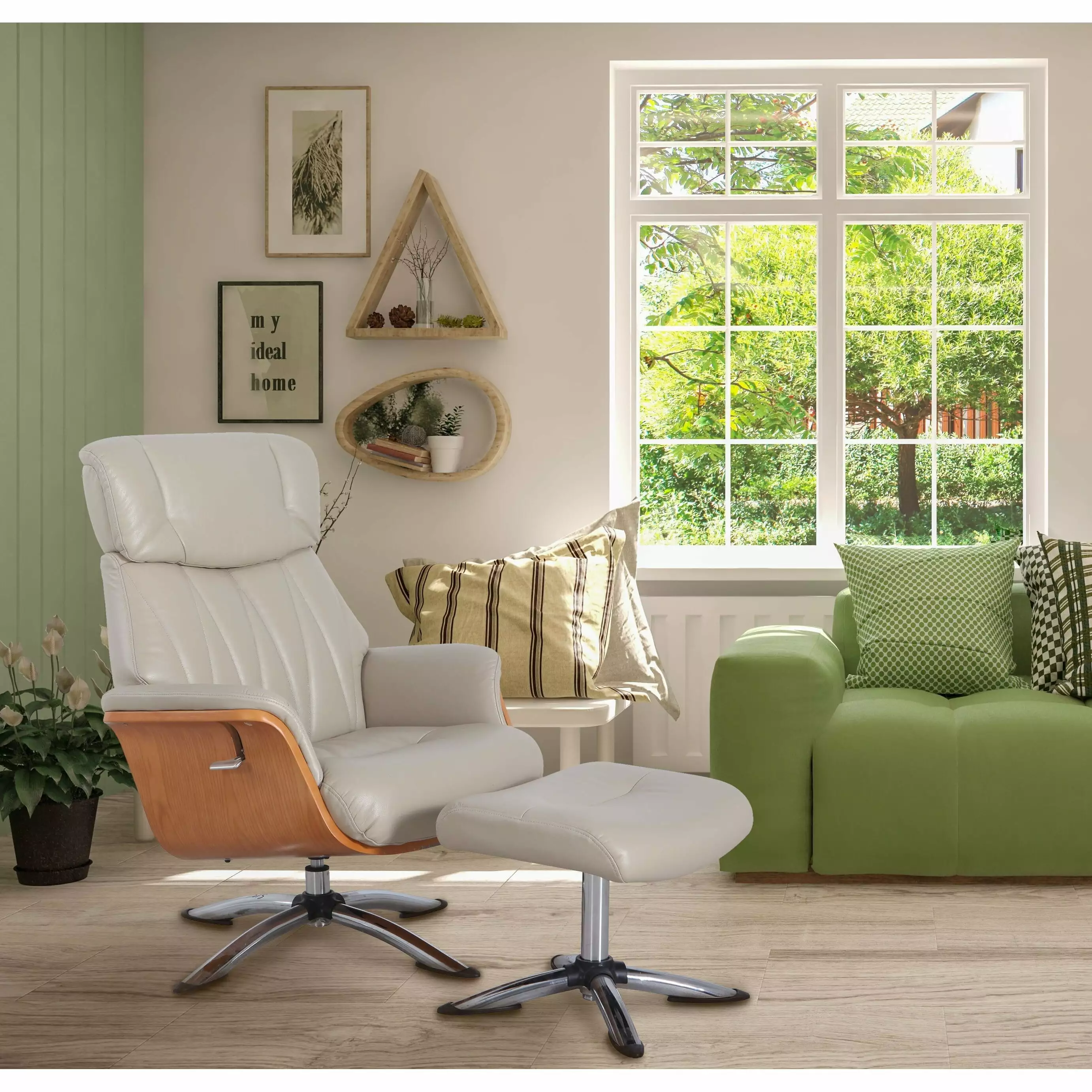 Relax-R Caitlin Cobble Air Leather Recliner and Ottoman Set Comfortable Living Room Furniture Bed Bath & Beyond