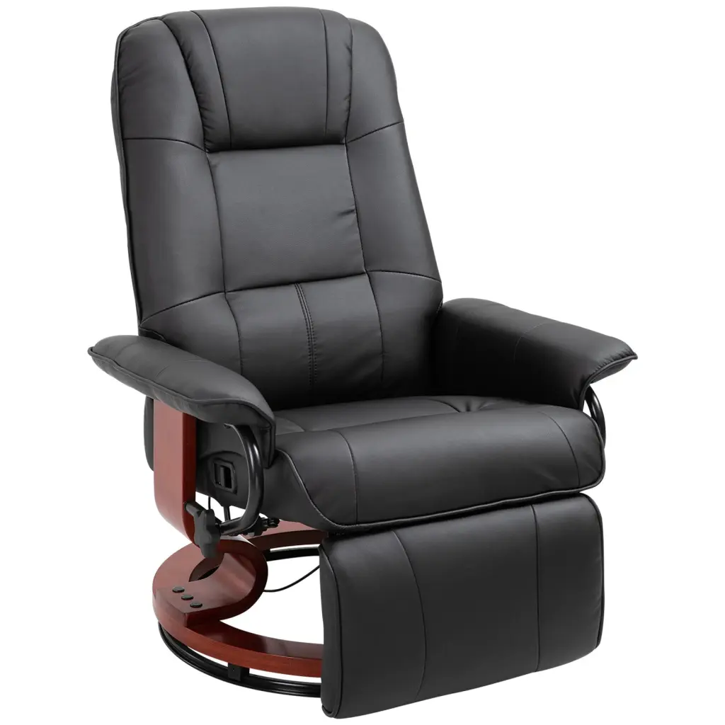 Faux Leather Manual Recliner Adjustable Swivel Lounge Chair Footrest aosom business