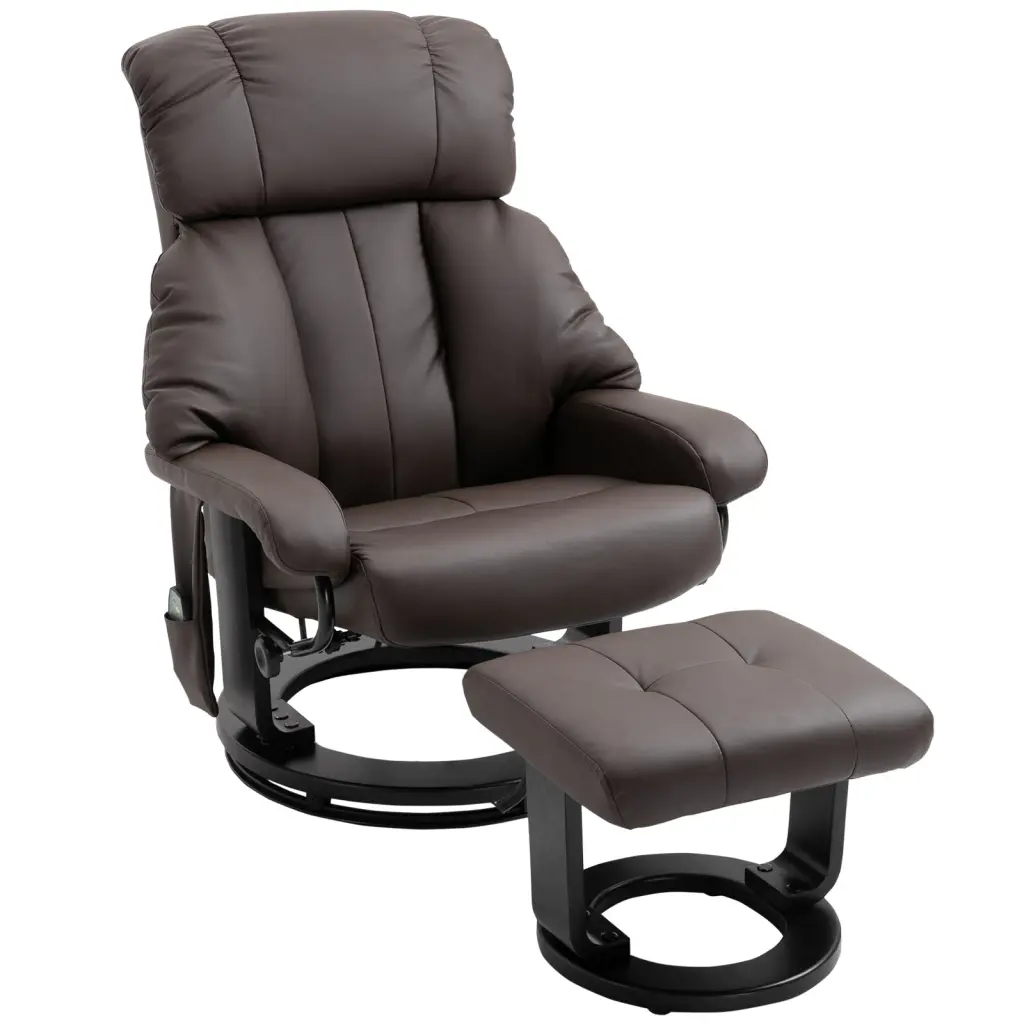 Homcom Massage Recliner Chair Ottoman 360 Swivel Recliner and Footrest aosom business