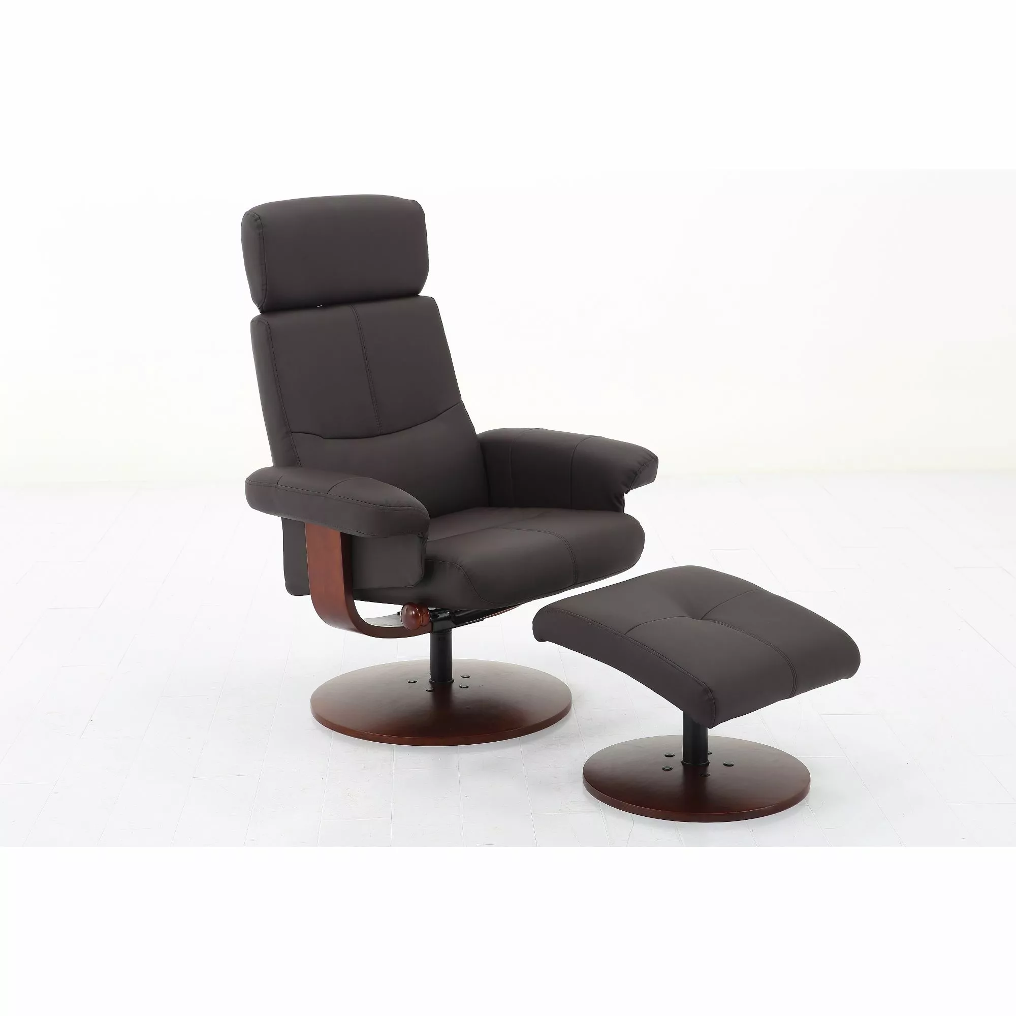 Contemporary Home Living Polyurethane Recliner Brown - Stylish and Durable Lounge Chair