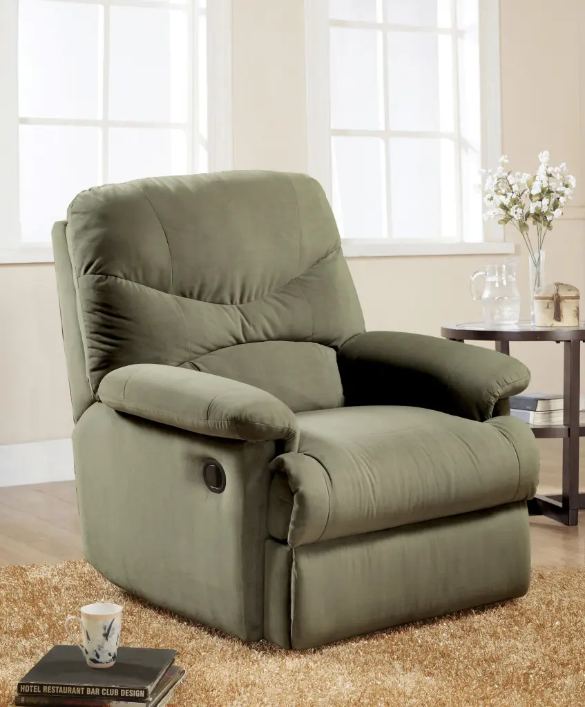 Sage Motion Recliner Pillow Top Arms Sage Microfiber Manual Handle furniture max