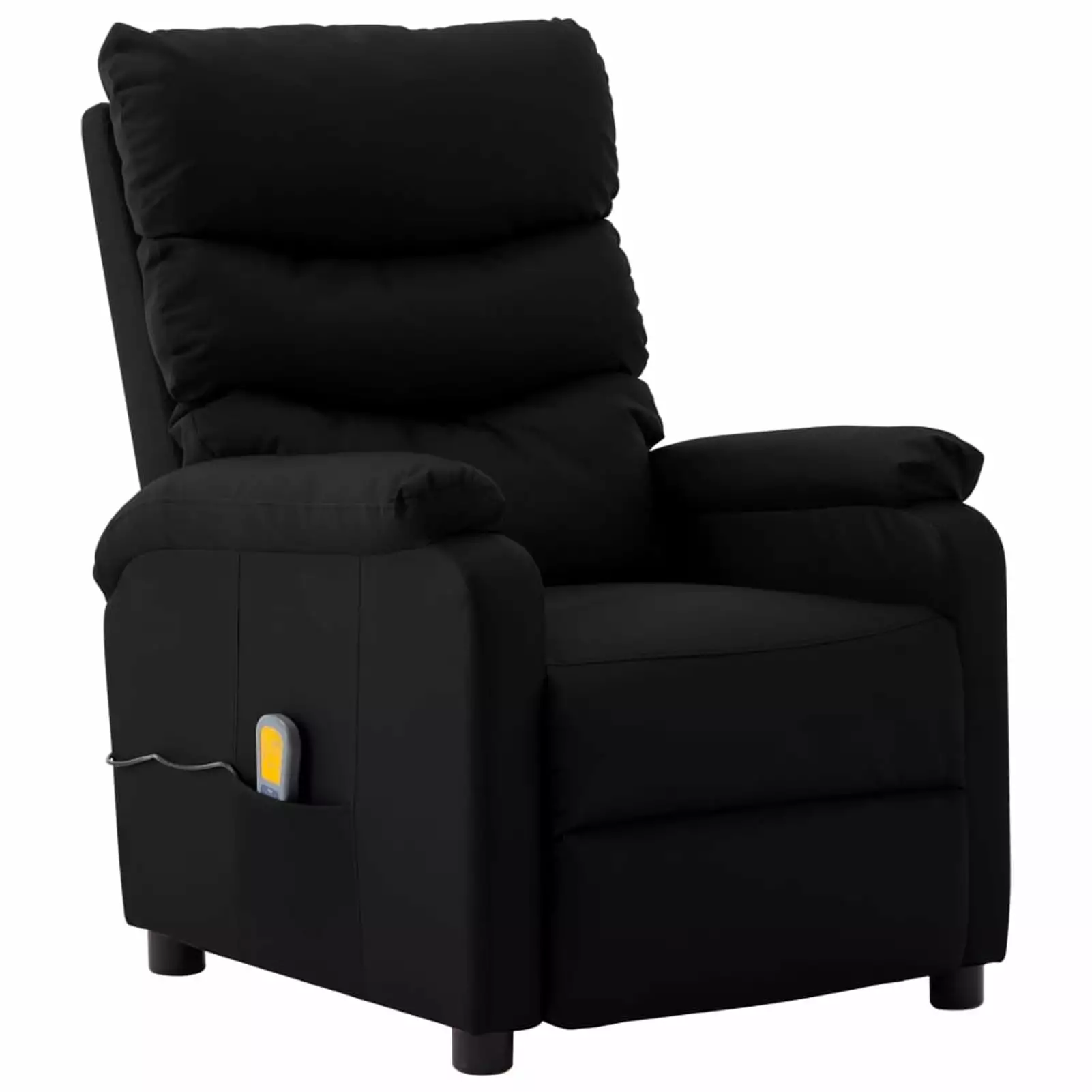 Massage Recliner Black Faux Leather Heat Therapy Home Use Htovila