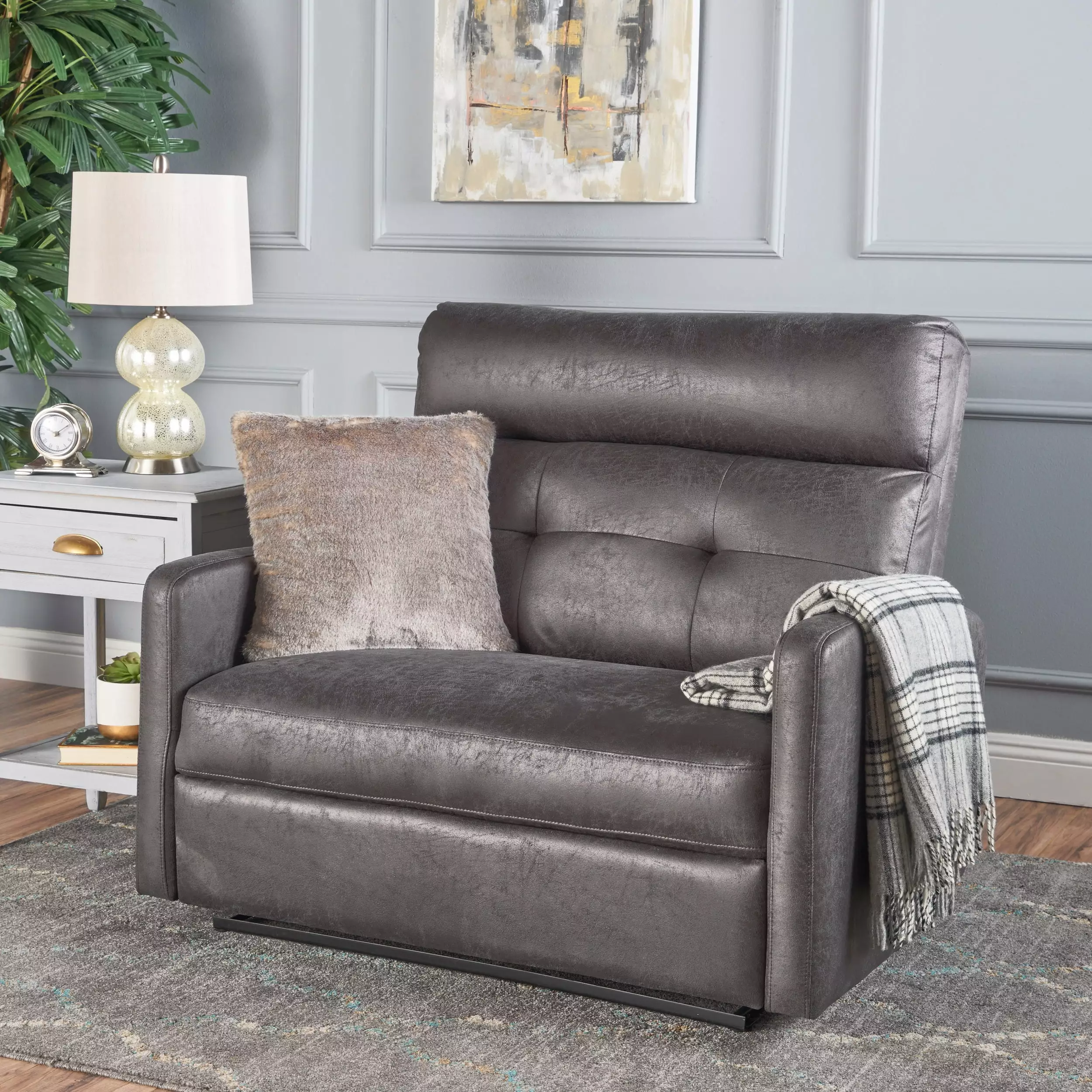 Double Seats Recliner Chair Slate Jamini