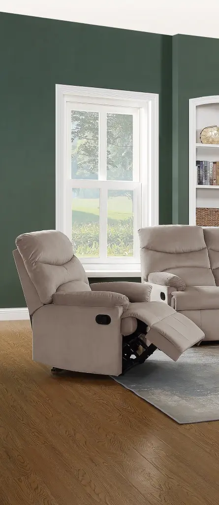 Opulent Velvet Light Brown Motion Recliner Chair Couch Living Room kanepe