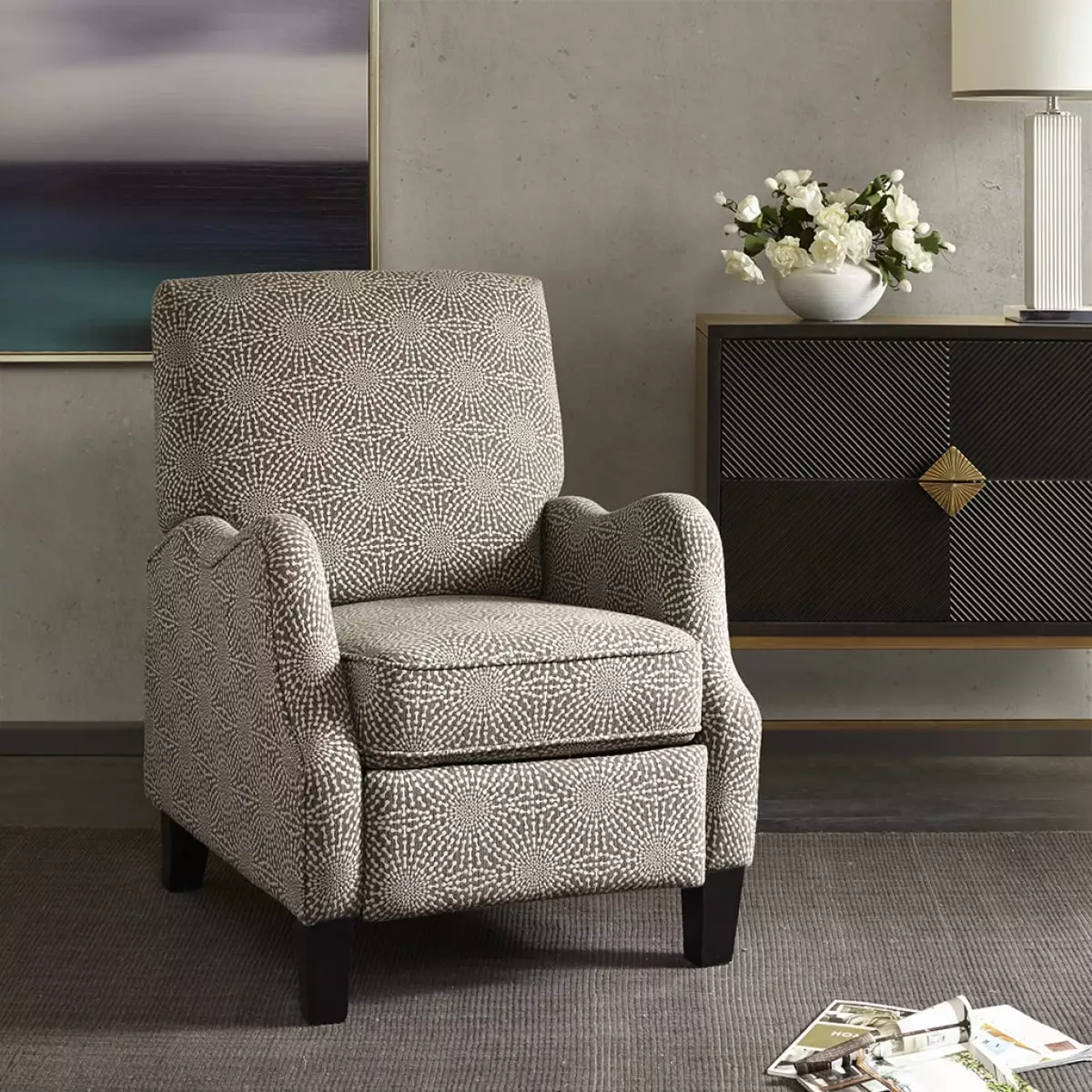 Hoffman Push Back Recliner 48631 - Classic Comfort Living Room Chair Miekor