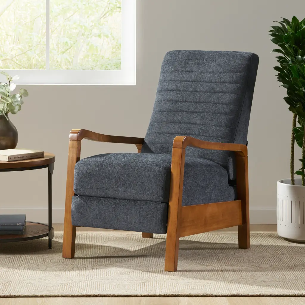 Fabric Wood Hand Recliner Charcoal Living Room nh-ocean furniture