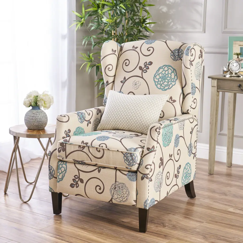 White Multi Fabric Recliner Chair Living Room nh-sunfay