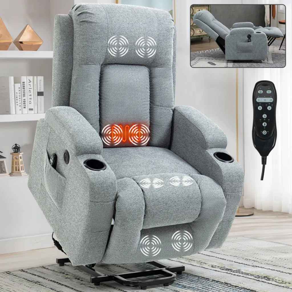 Infinite Position Single Motor Power Lift Recliner Chair Up To 350 Lbs rnb