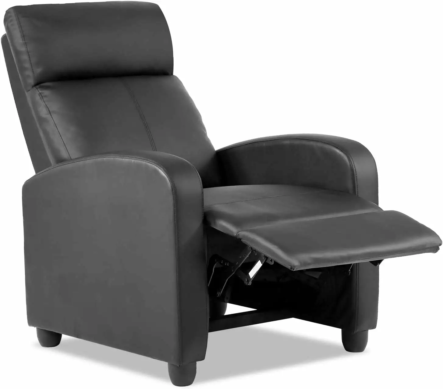 Black Faux Leather Recliner Chair Living Room Adjustable Height RUIHONGQING