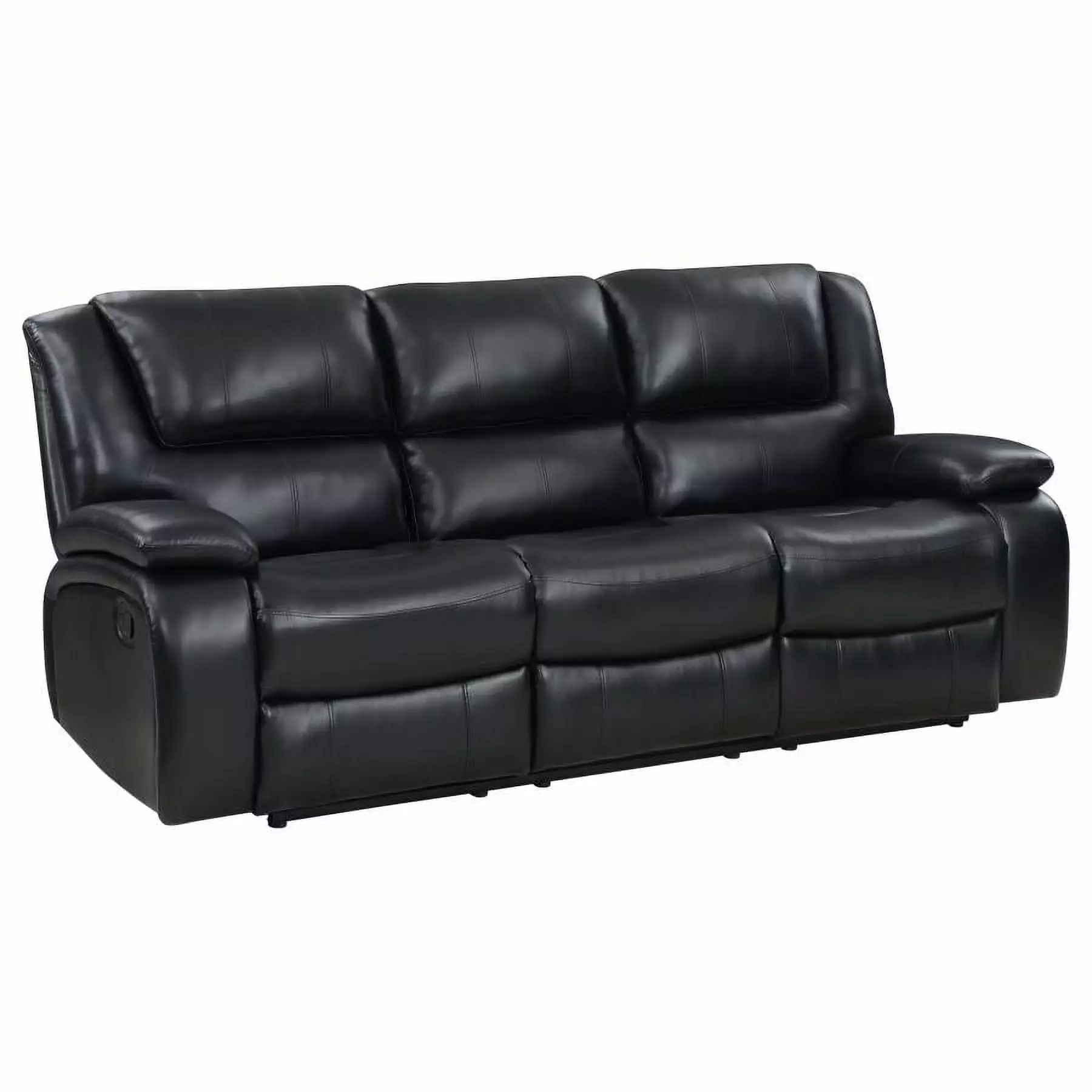 Coaster Camila Faux Leather Upholstered Motion Reclining Sofa Black Living Room Coaster Company