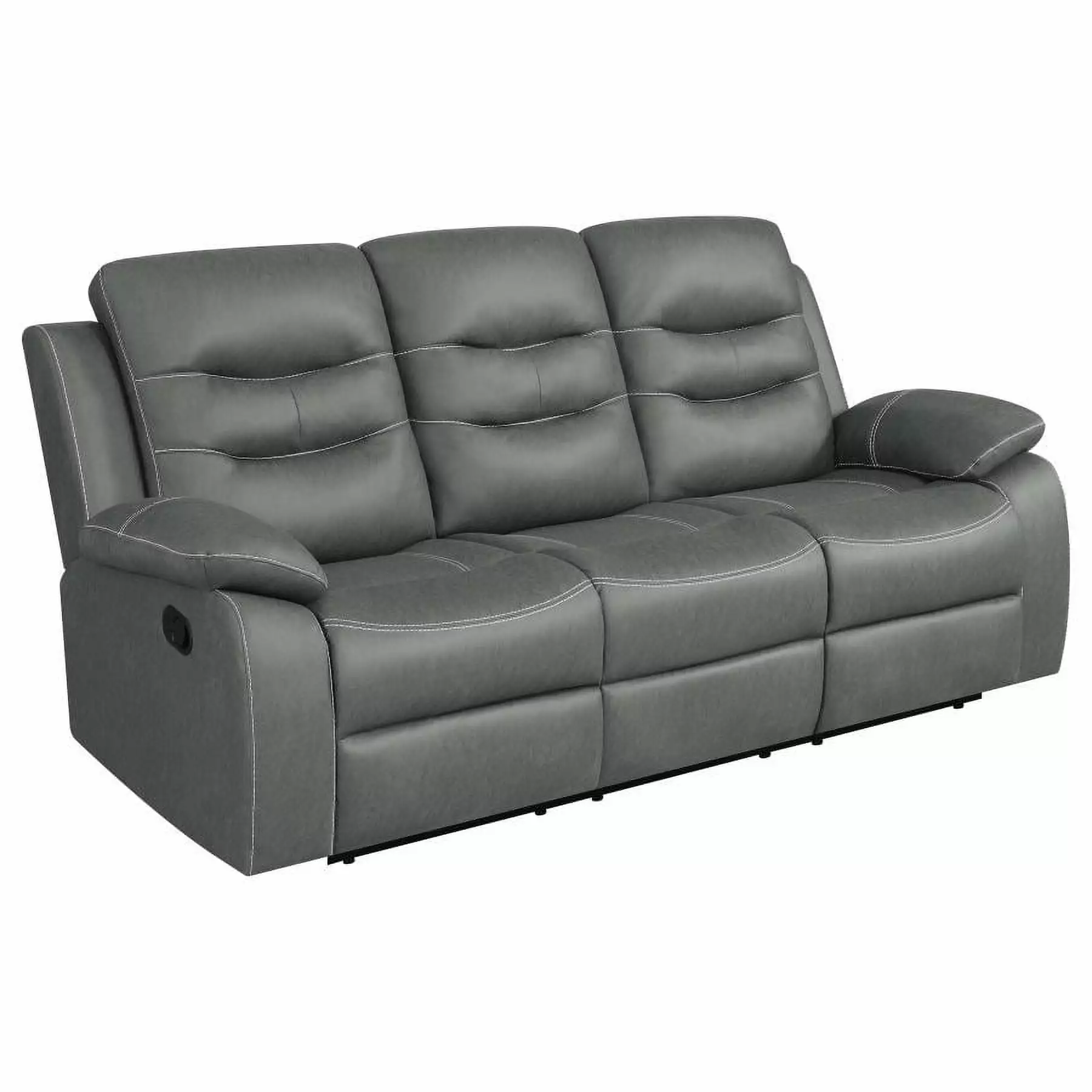 Coaster Nova Leather Upholstered Motion Reclining Sofa Dark Gray Coaster Company
