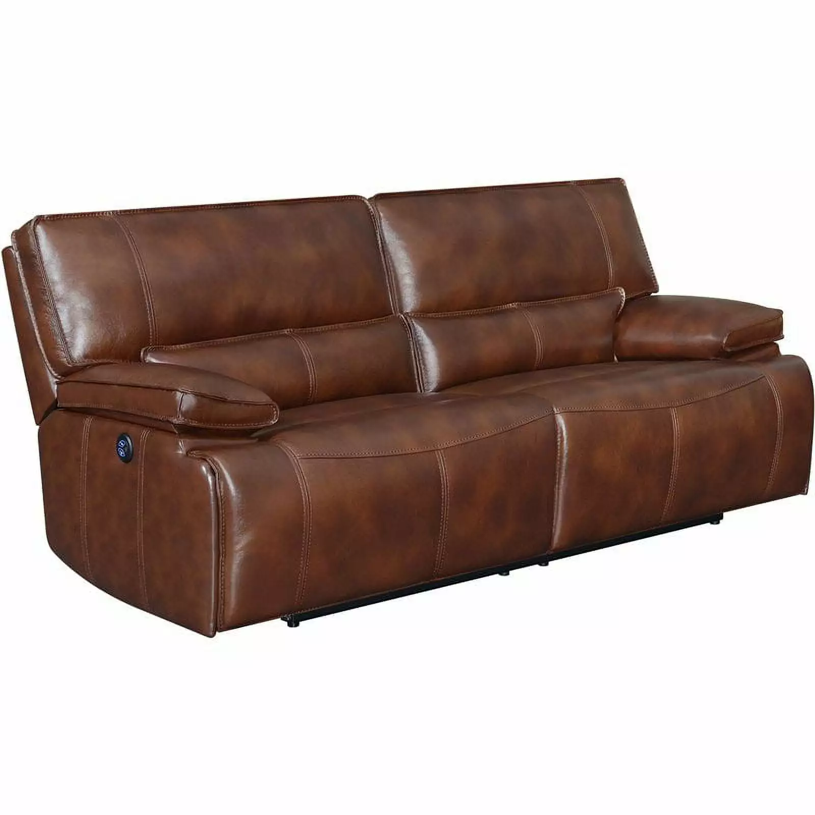 Southwick Pillow Top Arm Power Sofa Saddle Brown Recliner Coaster Company