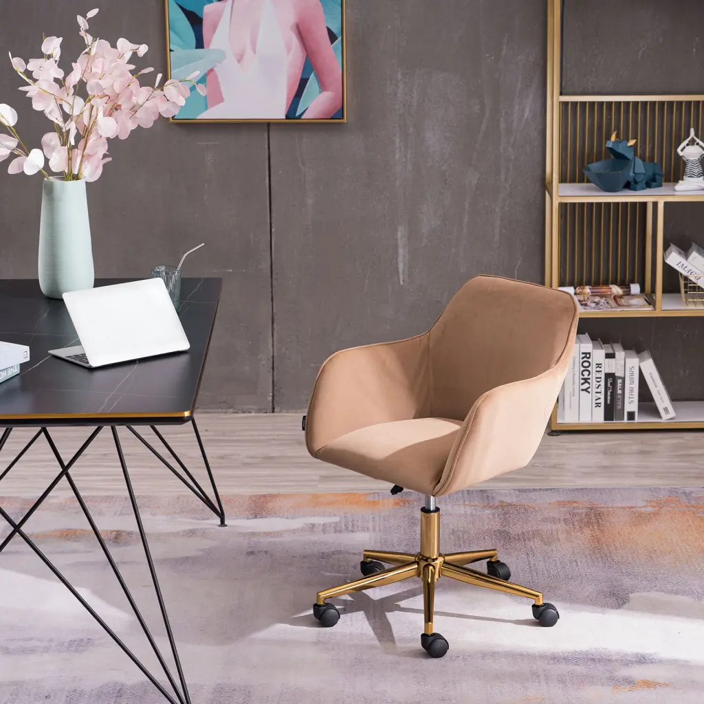 Velvet Fabric Adjustable Height 360 Revolving Office Chair dg collection