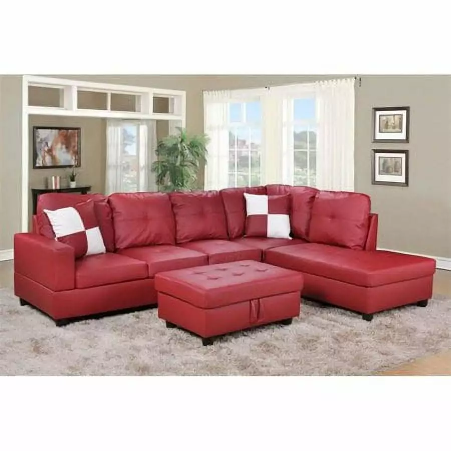 Lifestyle Furniture Urbania Right Hand Facing Sectional Sofa Red Modern Decor Ainehome