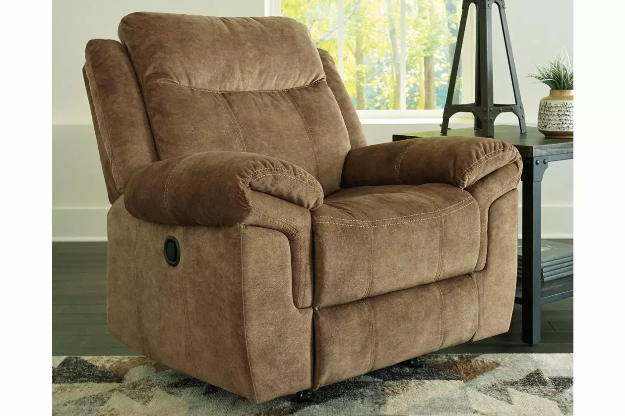 Signature Design Ashley Huddle-Up Rocker Recliner Nutmeg - Comfortable Rocking Chair Ashley Furniture
