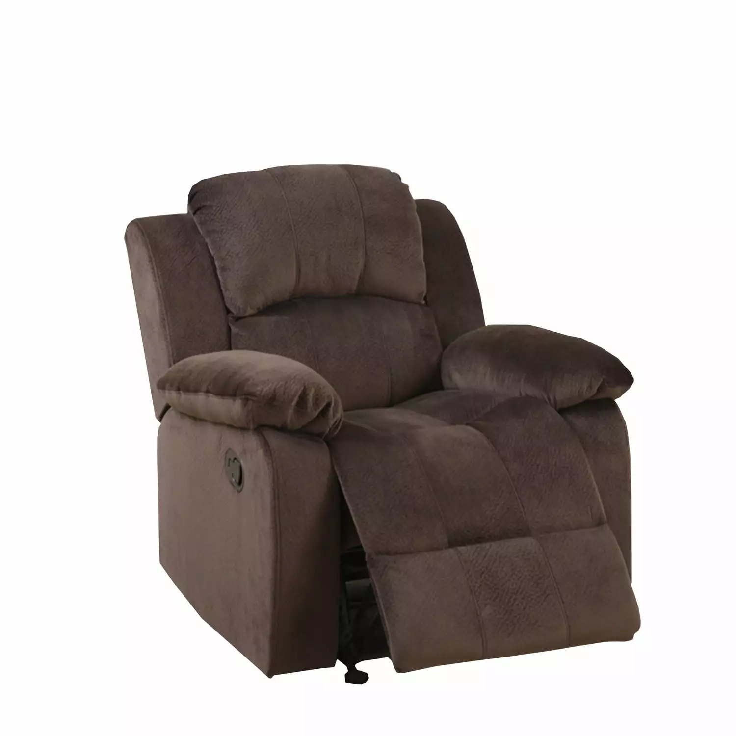 Rocker Recliner Choco Brown Faux Suede Fabric Benjara
