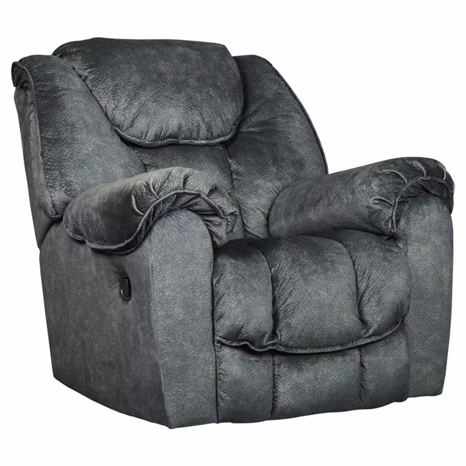 Bowery Hill Contemporary Fabric Rocker Recliner Granite Gray