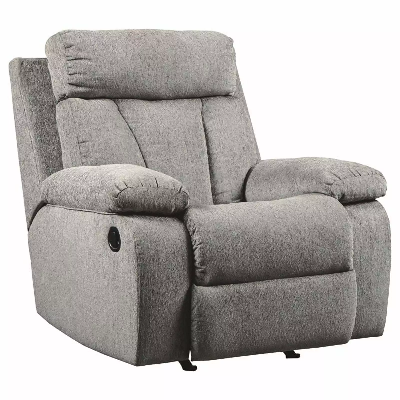Bowery Hill Contemporary Upholstered Rocker Recliner Fog Finish