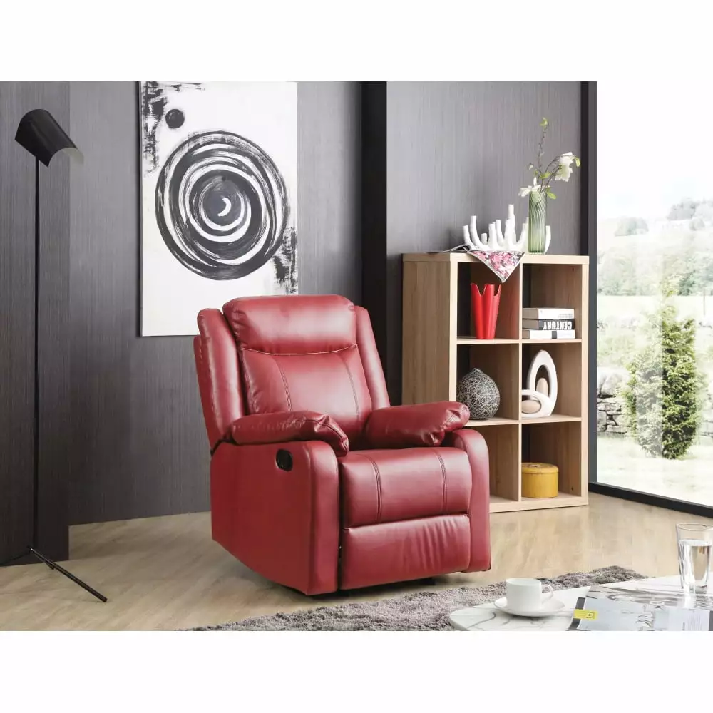 DeeHome Glory Furniture Ward G765A-RC Rocker Recliner Red Comfortable Living Room Chair
