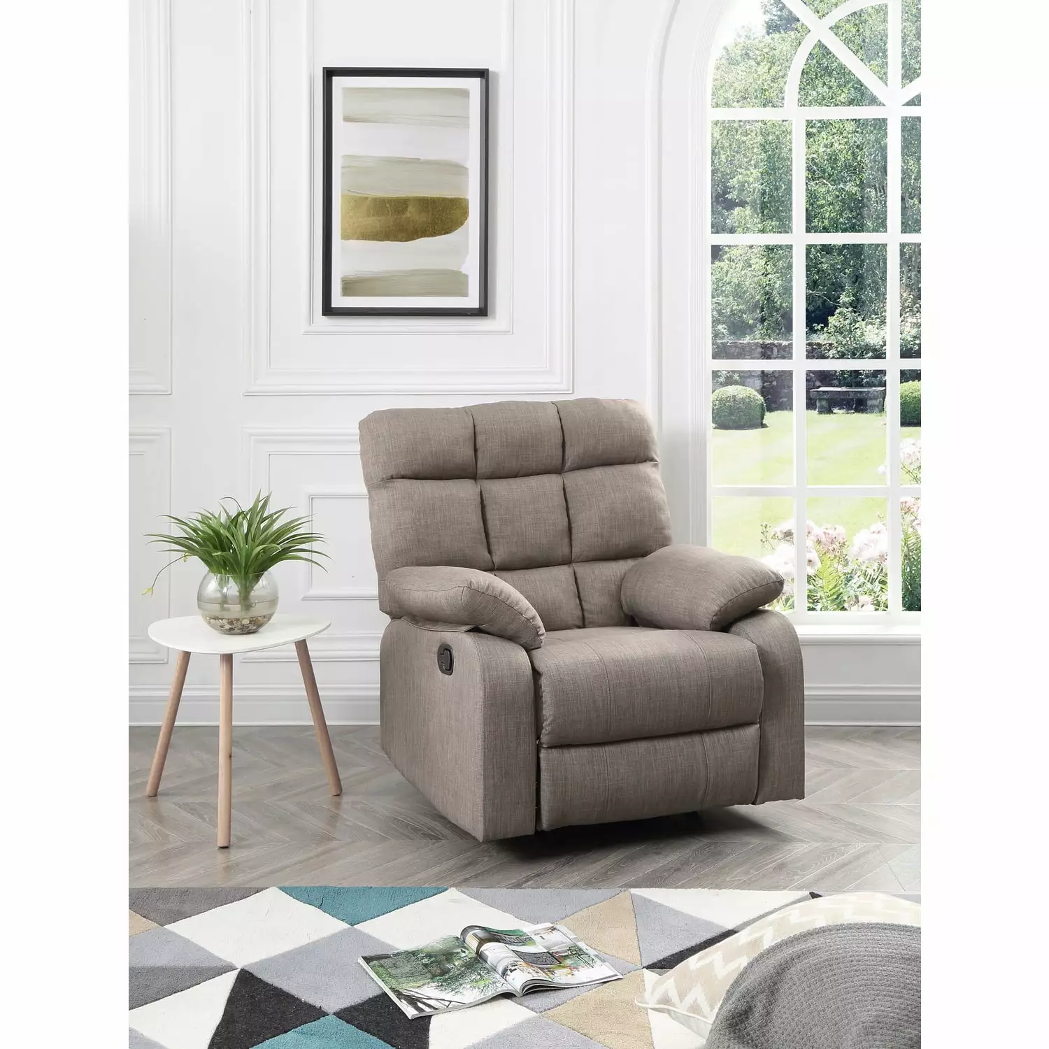 HomeStock Zen Zone Rocker Recliner Chair Gray Living Room Comfort