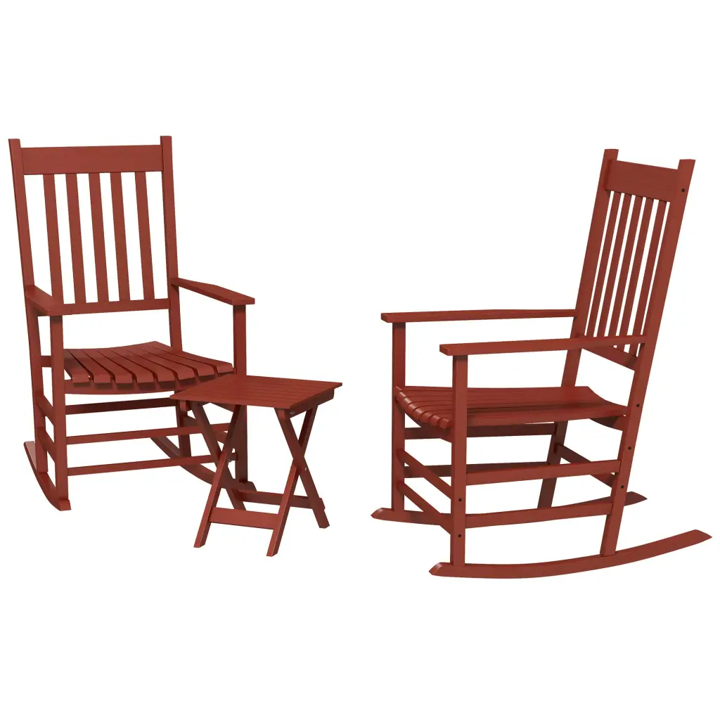 Outsunny Outdoor Rocking Chair Set 2 Side Table Patio Relaxation aosom business