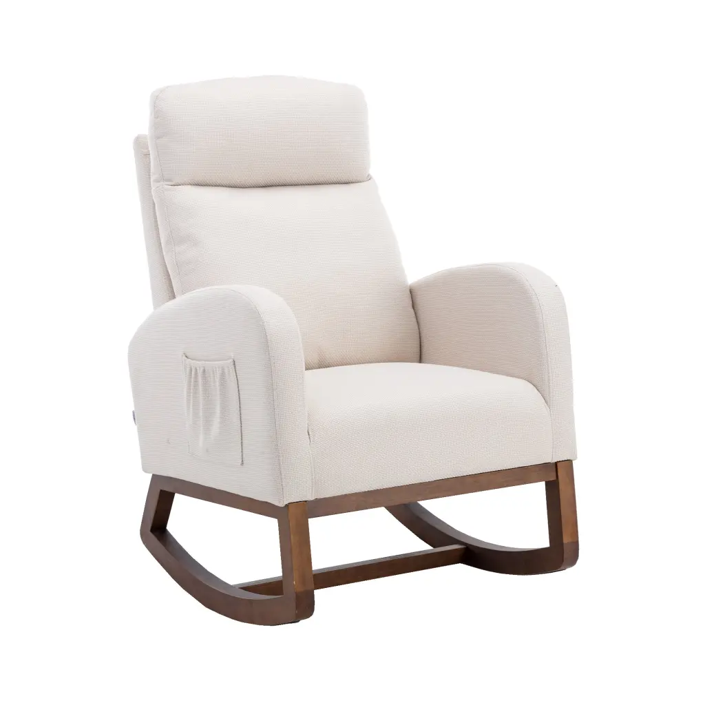 Coolmore Rocking Chair Modern Glider Recliner Armchair Wooden Frame coolmore w-395