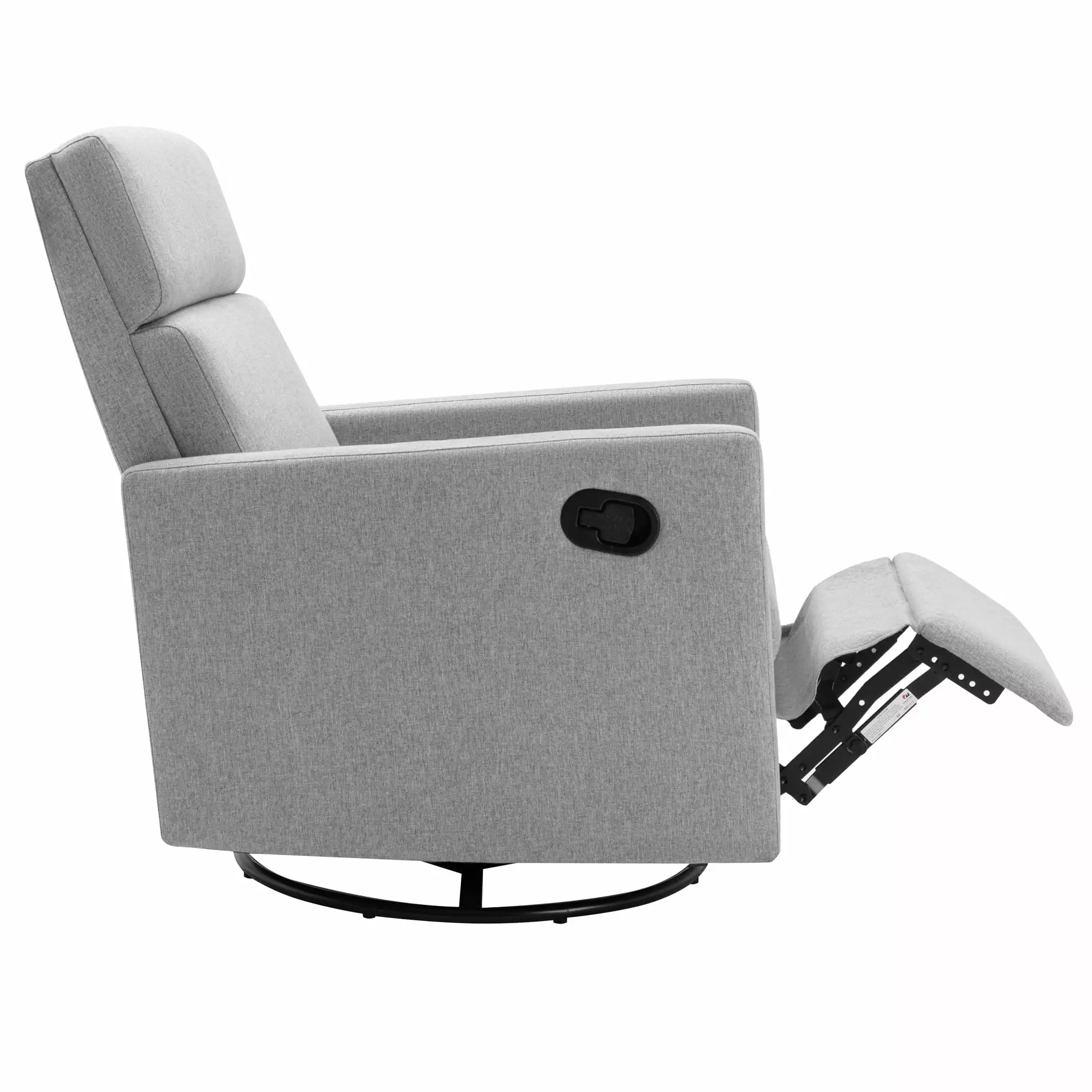 Modern Upholstered Rocker Nursery Chair Plush Seating Glider Swivel Recliner Gray DOLIHOME