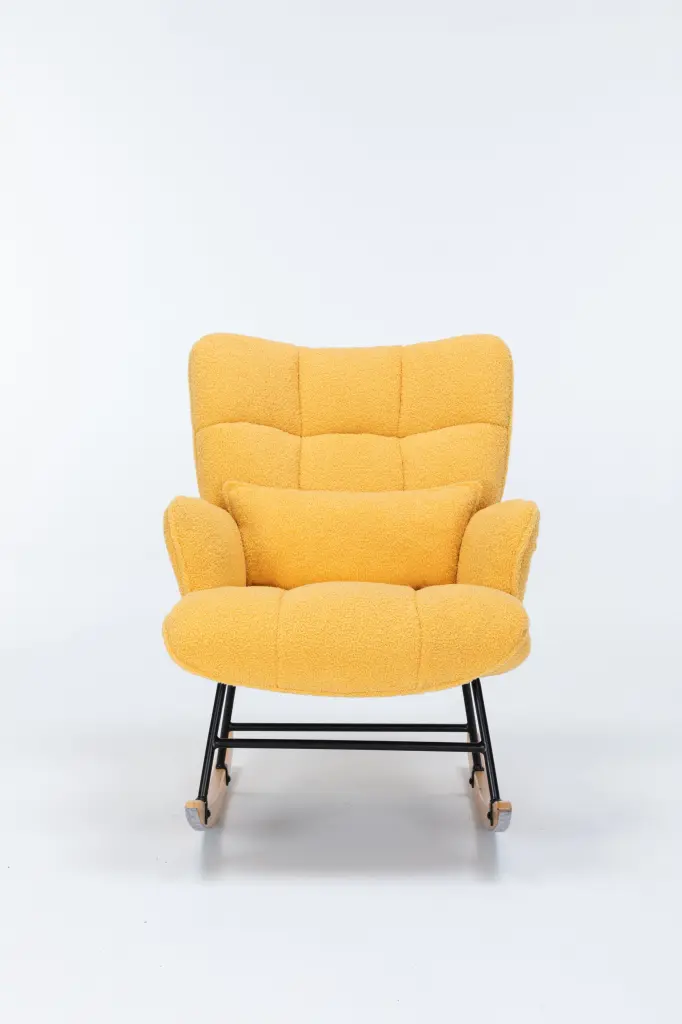 Rocking Chair Nursery, Teddy Upholstered Glider Rocker High Backrest gardenia home furnishings