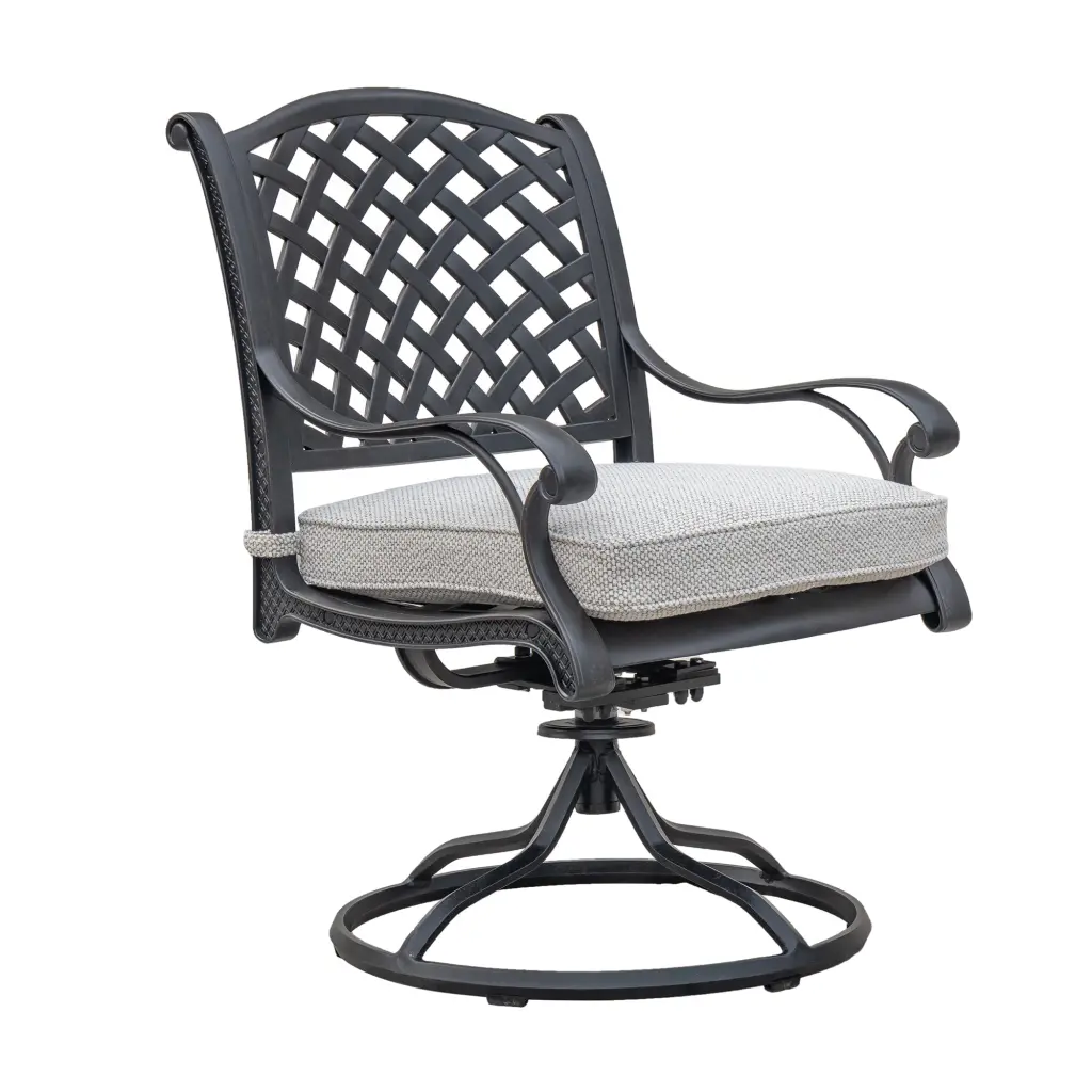 Long Lasting Outdoor Dining Swivel Rockers Cushions Set 2 Sandstone gathercraft